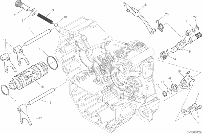 Toutes les pièces pour le Came De Changement De Vitesse - Fourche du Ducati Hypermotard Hyperstrada Brasil 821 2016